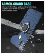 Shock Proof Back Case Mobile Cover for Samsung Galaxy M21 | M30s | M21 2021 Edition | Back Cover Case (Tough Armor | Hybrid PC + TPU | Ring Holder & in-Built Kickstand | Blue) - Image 5