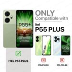 Back Cover for Itel P55 Plus 4G | Ultra Slim Soft Rubberised Case | Inner Velvet Fabric Lining | Matte Silicone Flexible Mobile Case | Camera Protection - Black - Image 2