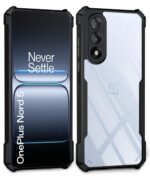 Shock Proof Clear Protective Back Case for 1+ OnePlus Nord 5 - AirEDGE Technology | 360 Degree Camera Protection | Transparent Hybrid Back Case Mobile Cover - Black - Image 3