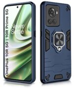 Shock Proof Back Case Mobile Cover for 1+ OnePlus 10R 5G | 10R Prime 5G | Back Cover Case (Tough Armor | Hybrid PC + TPU | Ring Holder & in-Built Kickstand | Blue) - Image 2