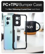 Shockproof Crystal Clear 1+ OnePlus Nord CE 2 5G Back Cover Case | 360 Degree Protection | Transparent Mobile Back Cover Case for OnePlus Nord CE 2 5G (Hybrid PC + TPU | Black Bumper) - Image 4