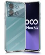 Crystal Clear Transparent Back Case Cover for Poco X6 Neo 5G | Full Device & Camera Protection Shockproof TPU | Flexible Silicone Back Cover Case Transparent - Image 2