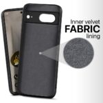 Back Cover for Google Pixel 7 | Ultra Slim Soft Rubberised Case | Inner Velvet Fabric Lining | Matte Silicone Flexible Mobile Case | Camera Protection - Black - Image 2