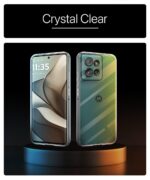 Transparent Back Cover Case Compatible with Motorola Moto Edge 50 5G Shockproof TPU Silicone Mobile Cover with Raised Bumps for Full Body & Camera Protection Clear/Transparent - Image 4