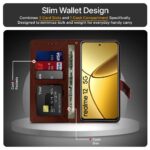 Shock Proof Flip Cover Back Case for Realme 13 5G | Magnetic Wallet Leather Case with Stand - Image 6
