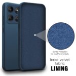 Back Cover for Motorola Moto Edge 60 Pro | Ultra Slim Soft Rubberised Case | Inner Velvet Fabric Lining | Matte Silicone Flexible Mobile Case | Camera Protection - Blue - Image 2