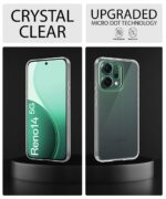 Transparent Back Cover Case for Oppo Reno 14 5G | Raised Bumps for Full Device & Camera Protection Shockproof TPU Silicone Back Case Mobile Cover Transparent - Image 3