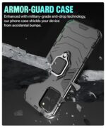 Shock Proof Back Case Mobile Cover for Samsung Galaxy S10 Lite | Back Cover Case (Tough Armor | Hybrid PC + TPU | Ring Holder & in-Built Kickstand | Black) - Image 5