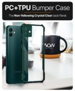 kelpuj Shock Proof Clear Protective Back Case for Samsung Galaxy A04 4G - AirEDGE Technology | 360 Degree Camera Protection | Transparent Hybrid Back Case Mobile Cover - Green - Image 6