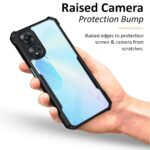 TPU+PC Shock Proof Clear Protective Back Case for Oppo A78 5G - Airedge Technology | 360 Degree Camera Protection | Transparent Hybrid Back Case Mobile Cover - Black - Image 5