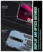 Shock Proof Back Case Mobile Cover for Xiaomi Mi Redmi K20 / K20 Pro | Back Cover Case (Tough Armor | Hybrid PC + TPU | Ring Holder & in-Built Kickstand | Blue) - Image 5