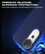 Slim Frameless Back Cover for Vivo V40 | V40 Pro 5G | T3 Ultra 5G | Ultra Thin Lightweight Design & Camera Protection | Soft Matte Silicone Flexible Mobile Case (Blue) - Image 5
