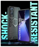 Shock Proof Back Case Mobile Cover for 1+ OnePlus Nord CE 4 Lite 5G | Back Cover Case (Tough Armor | Hybrid PC + TPU | Ring Holder & in-Built Kickstand | Black) - Image 6