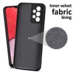 Silicone Ultra Slim Soft Rubberised Inner Velvet Fabric Lining Matte Flexible Back Cover Back Case with Camera Protection for Samsung Galaxy A13 4G (Black) - Image 2