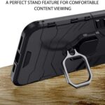 Shock Proof Back Case Mobile Cover for Tecno Spark 8 | Back Cover Case (Tough Armor | Hybrid PC + TPU | Ring Holder & in-Built Kickstand | Black) - Image 3