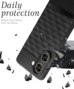 Back Cover for Redmi A5 | Poco C71 with Hexa Cube Design | Ultra Slim Soft Rubberised Case | Inner Velvet Fabric | Matte Silicone Flexible Mobile Case | Camera Protection - Black - Image 4