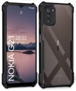 Shock Proof Clear Back Case Mobile Cover for Nokia G21 (Hard | Hybrid PC + TPU | Full Armour Device & Camera Protection | Black) - Image 2