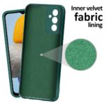 for Samsung Galaxy F13 | M13 4G Slim Ultra Soft Rubberised Back Cover Inner Velvet Fabric Lining Matte Silicone Flexible Camera Protection Back Case - Green - Image 6