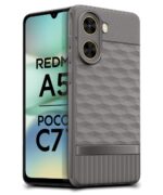 Back Cover for Redmi A5 | Poco C71 with Hexa Cube Design (Gray) - Image 2