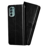 Shock Proof Flip Cover Back Case for Moto Motorola G62 | Magnetic Wallet Leather Case with Stand - Image 2