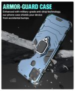 Shock Proof Back Case Mobile Cover for Realme C15 | Back Cover Case (Tough Armor | Hybrid PC + TPU | Ring Holder & in-Built Kickstand | Blue) - Image 4