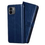 Shock Proof Flip Cover Back Case for Redmi A1 | Magnetic Wallet Leather Case with Stand - Image 3