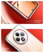 Transparent Back Cover Case Compatible with Oppo F27 5G Shockproof TPU Silicone Mobile Cover with Raised Bumps for Full Body & Camera Protection Clear/Transparent - Image 4