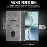 Shock Proof Flip Cover Back Case for Realme 14 Pro Plus 5G | Magnetic Wallet Leather Case with Stand - Image 3