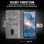 Shock Proof Flip Cover Back Case for Motorola Moto G24 Power 5G | Magnetic Wallet Leather Case with Stand - Image 4