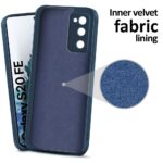 Back Cover for Samsung Galaxy S20 FE 5G | Ultra Slim Soft Rubberised Case | Inner Velvet Fabric Lining | Matte Silicone Flexible Mobile Case | Camera Protection - Blue - Image 3