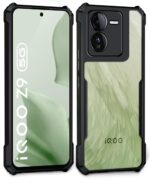 Shock Proof Clear Back Case Mobile Cover for iQOO Z9 5G (Hard | Hybrid PC + TPU | Full Armour Device & Camera Protection | Black) - Image 3