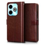 Shock Proof Flip Cover Back Case for Infinix Hot 40I | Magnetic Wallet Leather Case with Stand - Image 2