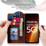 Shock Proof Flip Cover Back Case for Realme Narzo 60 5G | Magnetic Wallet Leather Case with Stand - Image 3