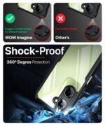TPU Shock Proof Clear Protective Back Case for Iqoo Z9 Lite 5G|Vivo T3 Lite 5G|Y18|Y18E|Y03-Airedge Technology|360 Degree Camera Protection|Transparent Hybrid Back Case-Black - Image 4