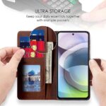 Shock Proof Flip Cover Back Case for Motorola Moto G 5G | Magnetic Wallet Leather Case with Stand - Image 3