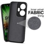 Back Cover for Itel P55 Plus 4G | Ultra Slim Soft Rubberised Case | Inner Velvet Fabric Lining | Matte Silicone Flexible Mobile Case | Camera Protection - Black - Image 3