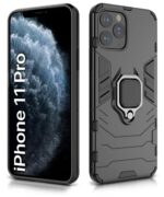 Shock Proof Back Case Mobile Cover Compatible with Apple iPhone 11 Pro (5.8-inch) (Armor | Hybrid PC + TPU | Full Protection with Ring Holder Kickstand | Carbon Black) - Image 3