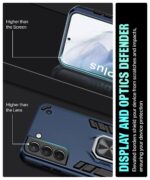 Shock Proof Back Case Mobile Cover for Samsung Galaxy S21 Plus (Armor | Hybrid PC + TPU | Full Protection with Ring Holder Kickstand | Blue) - Image 5