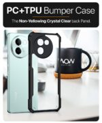 Thermoplastic Polyurethane Shock Proof Clear Protective Back Case for Vivo V30E 5G-Airedge Technology|360 Degree Camera Protection|Transparent Hybrid Back Case Mobile Cover-Black - Image 5