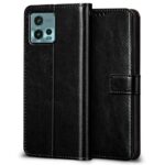 Shock Proof Flip Cover Back Case for Motorola Moto G72 | Magnetic Wallet Leather Case with Stand - Image 2