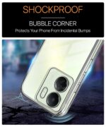 Ultra-Hybrid Clear Back Case Cover Designed for Xiaomi Redmi 13C 4G | Poco C65 | Sleek Hard Back | Cushion Edge Technology Shockproof Drop & Camera Protection Bump Transparent - Image 5