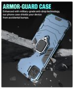 Shock Proof Back Case Mobile Cover for Oppo F17 | Back Cover Case (Tough Armor | Hybrid PC + TPU | Ring Holder & in-Built Kickstand | Blue) - Image 4