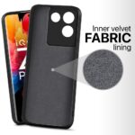 Back Cover for iQOO Z7 Pro | Vivo T2 Pro 5G | Ultra Slim Soft Rubberised Case | Inner Velvet Fabric Lining | Matte Silicone Flexible Mobile Case | Camera Protection - Black - Image 3