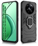 Shock Proof Back Case Mobile Cover for Realme 13 5G | Realme 12 5G | 12X 5G | Narzo 70x 5G | C65 5G | N65 | Back Cover (Tough Armor | Hybrid PC + TPU | Ring Holder Kickstand | Black) - Image 3