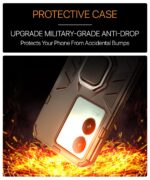 Shock Proof Back Case Mobile Cover for iQOO Z7 Pro | Vivo T2 Pro 5G | Back Cover Case (Tough Armor | Hybrid PC + TPU | Ring Holder & in-Built Kickstand | Black) - Image 8