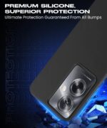 Slim Frameless Back Cover for Oppo A79 5G | Ultra Thin Lightweight Design & Camera Protection | Soft Matte Silicone Flexible Mobile Case (Black) - Image 8