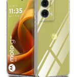 Crystal Clear Transparent Back Cover Case Compatible with Motorola Moto G85 5G Shockproof Flexible TPU Silicone Case with Full Body & Camera Protection Transparent