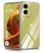 Crystal Clear Transparent Back Cover Case Compatible with Motorola Moto G85 5G Shockproof Flexible TPU Silicone Case with Full Body & Camera Protection Transparent