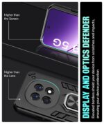 kelpuj Shock Proof Back Case Mobile Cover for Oppo F29 5G | Back Cover Case (Hybrid PC + TPU | Ring Holder & in-Built Kickstand | Black) - Image 8