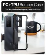 Shock Proof Clear Protective Back Case for iQOO Z7s 5G | iQOO Z7 5G - AirEDGE Technology | 360 Degree Camera Protection | Transparent Hybrid Back Case Mobile Cover - Earthy Black - Image 5